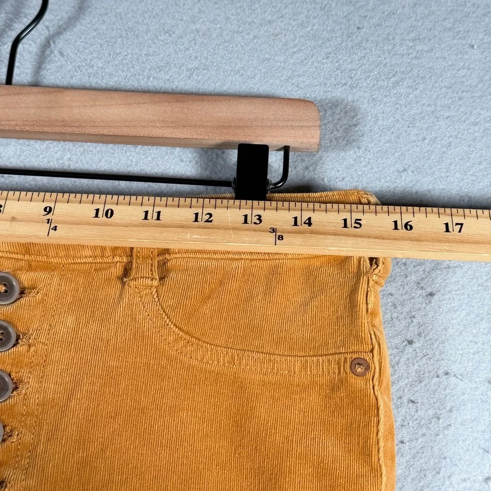Anthropologie Pilcro Mustard‎ Yellow Corduroy Button Fly Slim Pants Size 30